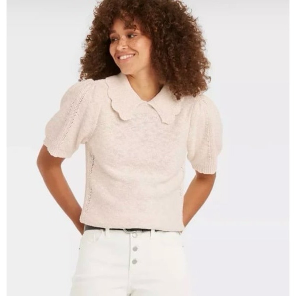 Universal Thread Peter pan  Puff Sleeve Knit Sweater size xl